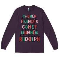 Plum dasher dancer prancer vixer comet cupid donner bli Long Sleeve Tee - MaliasSmallBusiness
