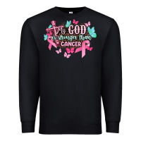 Black My god is stronger than Cancer Awareness Premium Sweatshirt - HowdyJamesFarm