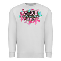 Dove Grey My god is stronger than Cancer Awareness Premium Sweatshirt - HowdyJamesFarm
