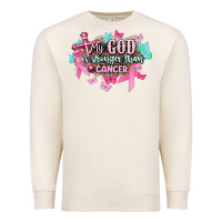 Sandshell My god is stronger than Cancer Awareness Premium Sweatshirt - HowdyJamesFarm