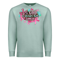 Seafoam My god is stronger than Cancer Awareness Premium Sweatshirt - HowdyJamesFarm