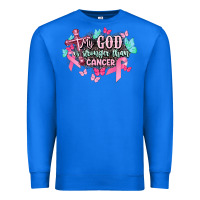 True Royal My god is stronger than Cancer Awareness Premium Sweatshirt - HowdyJamesFarm