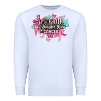 White My god is stronger than Cancer Awareness Premium Sweatshirt - HowdyJamesFarm