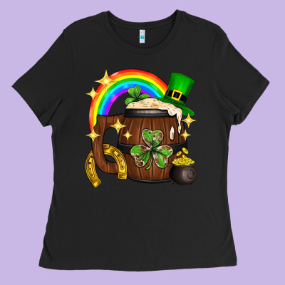 St. Patricks Day Barrel Beer Ladies Tee Designed By Neo Western