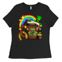 Black st. patricks day barrel beer Ladies Tee - Neo Western
