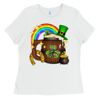 White st. patricks day barrel beer Ladies Tee - Neo Western