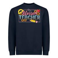 Navy blessed teacher Heavyweight Sweatshirt - MaliasSmallBusiness