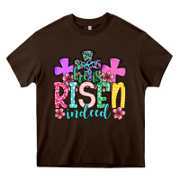 Chocolate Brown Easter Day He is risen indeed Heavy Core Tee - OliviaCreatesArt