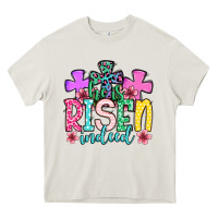 Cream Easter Day He is risen indeed Heavy Core Tee - OliviaCreatesArt