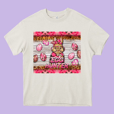 Easter Pink Camouflage Egg Hunter  Bunny Heavy Core Tee Designed By Barkaloodesign