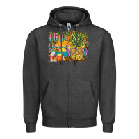 Charcoal Heather hello summer pineapple Zipper Hoodie - BarkalooDesign