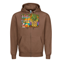Chestnut hello summer pineapple Zipper Hoodie - BarkalooDesign
