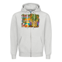Dove Grey hello summer pineapple Zipper Hoodie - BarkalooDesign
