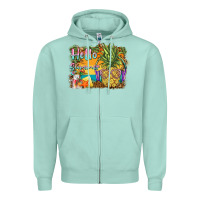 Seafoam hello summer pineapple Zipper Hoodie - BarkalooDesign