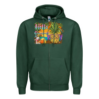 Sports Green hello summer pineapple Zipper Hoodie - BarkalooDesign