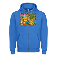 True Royal hello summer pineapple Zipper Hoodie - BarkalooDesign
