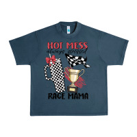 Midnight Navy hot mess always stressed race mama Urban Heavy Tee - MaliasSmallBusiness