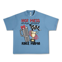Pebble Blue hot mess always stressed race mama Urban Heavy Tee - MaliasSmallBusiness