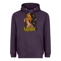 Plum Fall afro woman blessed Heavyweight Hoodie - NancyCooperArtShop