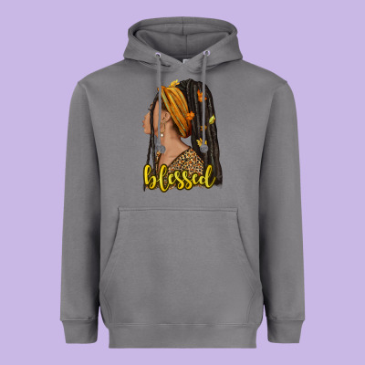 Fall Afro Woman Blessed Heavyweight Hoodie Designed By Nancycooperartshop