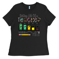 Black battery life of a teacher monday friday Ladies Tee - CowhideDigitalArt