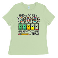 Matcha battery life of a teacher monday friday Ladies Tee - CowhideDigitalArt