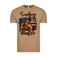 Vintage Coffee Cowboy Up Rodeo Bucking Bronco Vintage Tee - Jasminsmagicworld