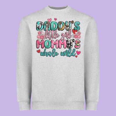 Daddy's Little Girl Mommy's Whole World Heavyweight Sweatshirt Designed By Maliassmallbusiness