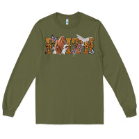 Army Green faith with praying hands Long Sleeve Tee - NancyCooperArtShop