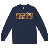 Navy faith with praying hands Long Sleeve Tee - NancyCooperArtShop