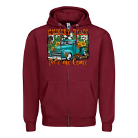 Burgundy country roads take me home old western truck Zipper Hoodie - Jasminsmagicworld