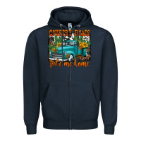 Navy country roads take me home old western truck Zipper Hoodie - Jasminsmagicworld