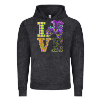 Vintage Black mardi gras love mask Vintage Hoodie - BarkalooDesign