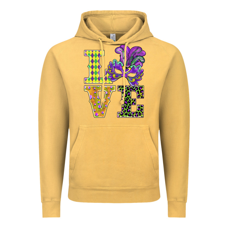 Mardi Gras Love Mask Vintage Hoodie by BarkalooDesign | Teevron