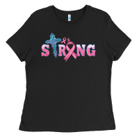 Black strong with cross ribbon Ladies Tee - HRA Design Shop