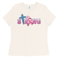 Bone strong with cross ribbon Ladies Tee - HRA Design Shop