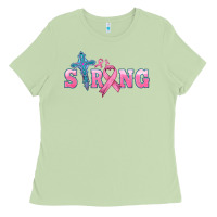 Matcha strong with cross ribbon Ladies Tee - HRA Design Shop