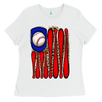 White leopard baseball flag Ladies Tee - JahusDesignShop