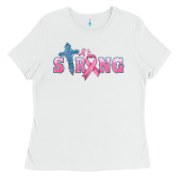 White strong with cross ribbon Ladies Tee - HRA Design Shop