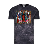 Cloud Black Lady of Guadalupe 4th of july Vintage Tee - Jasminsmagicworld