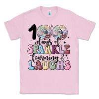 Bubblegum Pink 100 days of sparkle learning and laugh faux sequin Classic Tee - MaliasSmallBusiness