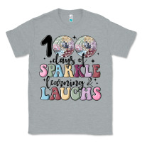 Heather Grey 100 days of sparkle learning and laugh faux sequin Classic Tee - MaliasSmallBusiness