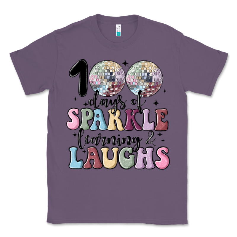 100 Days Of Sparkle Learning And Laugh Faux Sequin Classic Tee by MaliasSmallBusiness | Teevron