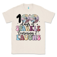 Natural 100 days of sparkle learning and laugh faux sequin Classic Tee - MaliasSmallBusiness