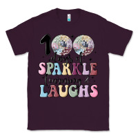 Plum 100 days of sparkle learning and laugh faux sequin Classic Tee - MaliasSmallBusiness