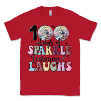 Red 100 days of sparkle learning and laugh faux sequin Classic Tee - MaliasSmallBusiness