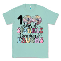Seafoam 100 days of sparkle learning and laugh faux sequin Classic Tee - MaliasSmallBusiness