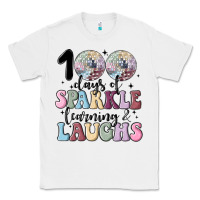 White 100 days of sparkle learning and laugh faux sequin Classic Tee - MaliasSmallBusiness