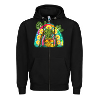 Black pineapple rainbow Zipper Hoodie - BarkalooDesign