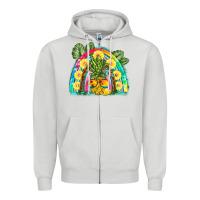 Dove Grey pineapple rainbow Zipper Hoodie - BarkalooDesign